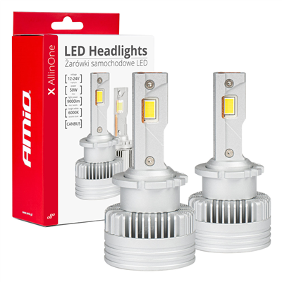 LED žárovky hlavního svícení D2S D2R D4S D4R X AllinOne canbus 6000K AMIO-03670