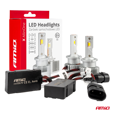 LED žárovky hlavního svícení D2S D2R D4S D4R X AllinOne canbus 6000K AMIO-03670