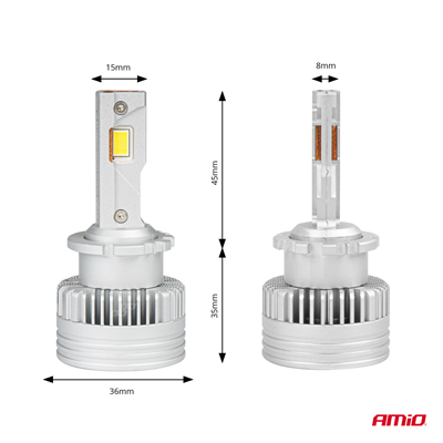 LED žárovky hlavního svícení D2S D2R D4S D4R X AllinOne canbus 6000K AMIO-03670
