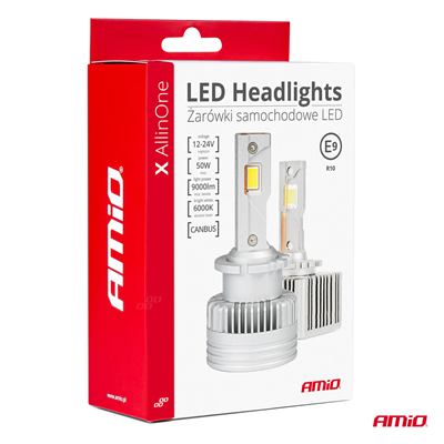 LED žárovky hlavního svícení D2S D2R D4S D4R X AllinOne canbus 6000K AMIO-03670