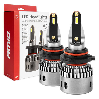 LED žárovky hlavního svícení K3 HB4 9006 12V 6000K canbus AMIO-03688
