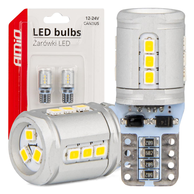 LED CANBUS BULBS T10e W5W 15x2016 SMD White 12V/24V AMIO-03723