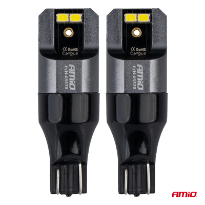 LED žárovky CANBUS PRO T15 W16W 4x2016 SMD bílé 12V 24V AMIO-03578