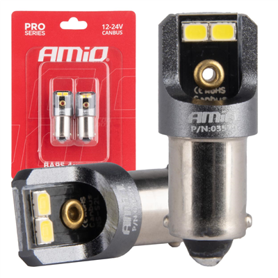 LED žárovky CANBUS PRO T4W BA9S 4x2016 SMD bílé 12V 24V AMIO-03579