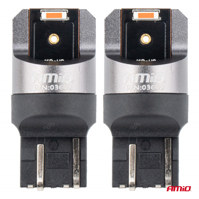 LED žárovky FULL CANBUS PRO W21/5W 2x1860 SMD červené 12V 24V AMiO-03602