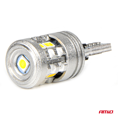 LED STANDARD BULBS T10 W5W 6x3020 + 1x3030 SMD White 12V/24V AMiO-03718