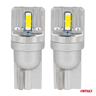 LED STANDARD BULBS T10 W5W 2x1860 SMD White 12V/24V AMIO-03719