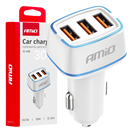 Amio 03889 Nabíječka do auta 3x USB-A 30W 12/24V AMiO-03889
