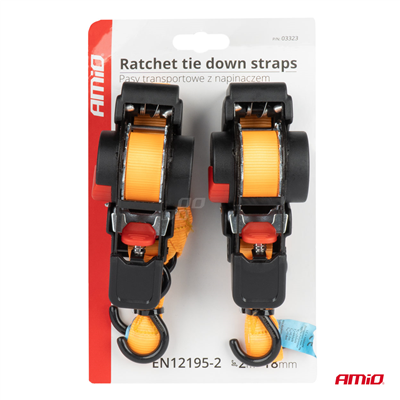 Upínací pásy s ráčnou 100/200kg 18mm 2m S-TYPE AMiO-03323