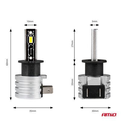 LED žárovky hlavního svícení H3 H-mini Series AMiO-03330