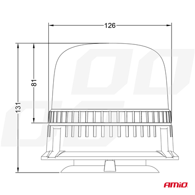 Výstražný maják W25m Magnetický / 3 šrouby R65 R10 24LED 12/24V IP66