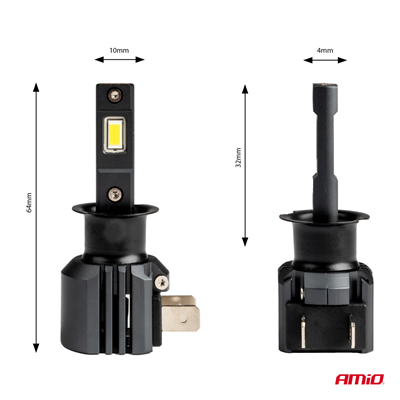 LED žárovky X4-series AVIATOR H3 6500K max 44W AMIO-03762