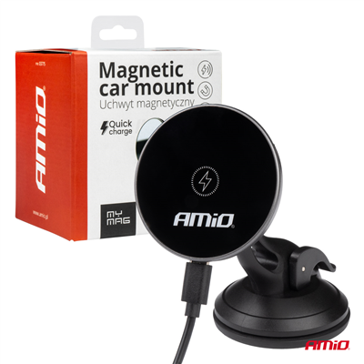 Magnetický držák telefonu s bezdrátovým indukčním nabíjením My Mag 15W AMIO-03775