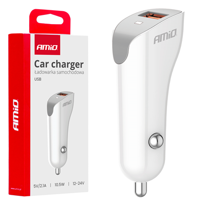 Nabíječka do auta USB-A 2.1A 12/24V AMiO-03873