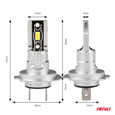 LED žárovky hlavního svícení H-mini H7/H18 AMiO