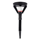 Amio 04038 Flexibilní černý univerzální trychtýř se sítkem na vodu v kapalných pohonných hmotách 16 cm AMiO-04038