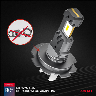 LED žárovky hlavního svícení Hybrid série H7 H18 6000K Canbus 60W AMIO-04115
