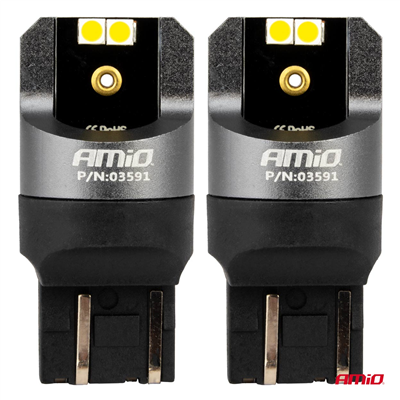 LED CANBUS PRO series 7443 W21/5W 4x3030 SMD White 12/24V AMIO-03591