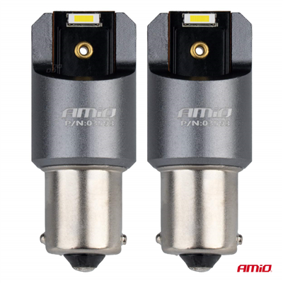 LED žárovky FULL CANBUS PRO BA15S P21W 2x1860SMD bílé 12V 24V AMIO-03593