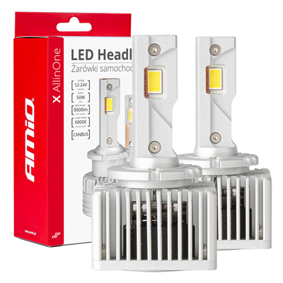 LED žárovky hlavního svícení D1S D3S D8S X AllinOne canbus 6000K AMIO-03669