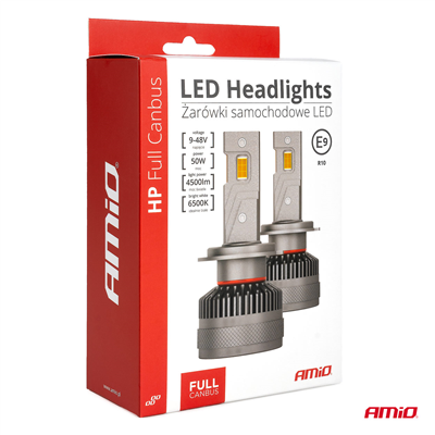 LED žárovky hlavního svícení HP Full Canbus H3 12V 24v 6500k AMIO-03672