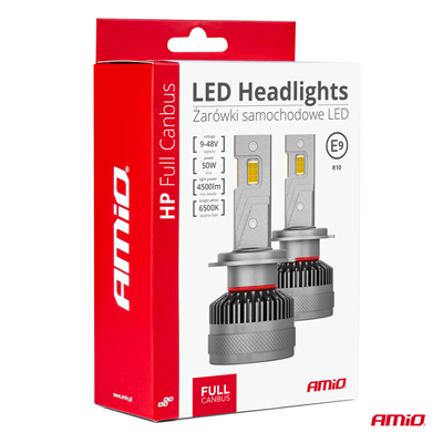 LED žárovky hlavního svícení HP Série H7/H18 Full Canbus AMiO-03674