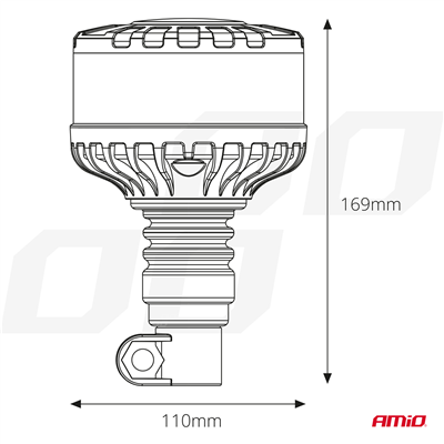 LED výstražny majak W28P 12V 24V AMiO-04104