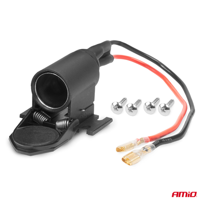 Zásuvka autozapalovače s klapkou 12V 24V AMiO-04128
