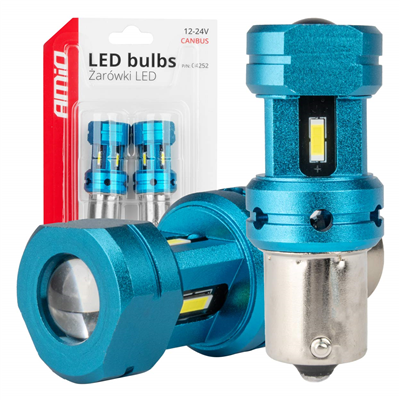CANBUS LED žárovky 1156 BA15S P21W R10W R5W 4SMD 1860 Bílé 12V 24V AMiO-04252