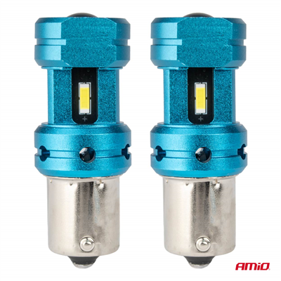 CANBUS LED žárovky 1156 BA15S P21W R10W R5W 4SMD 1860 Bílé 12V 24V AMiO-04252