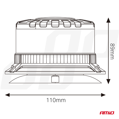 LED výstražný maják W28M 12V 24V AMiO-04105