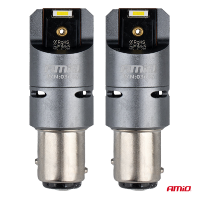 LED žárovky FULL CANBUS PRO BAY15D P21/5W 2x1860SMD bílé 12V 24V AMIO-03605