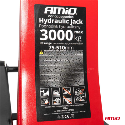 Hydraulický nízkoprofilový zvedák 3T CE 75/510mm AMiO-04215