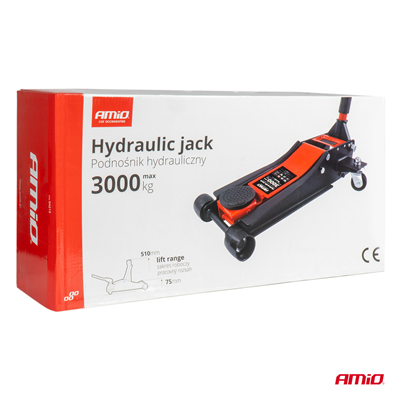 Hydraulický nízkoprofilový zvedák 3T CE 75/510mm AMiO-04215
