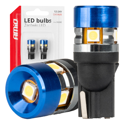 LED žárovky CANBUS T10 W5W 5SMD 3030 White 12V/24V AMiO-04240