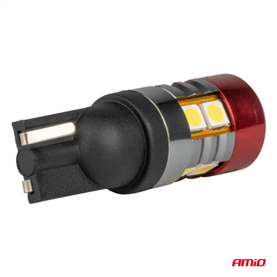 LED žárovky CANBUS T10 W5W 9 SMD 3030 Bílé 12V 24V AMiO-04242