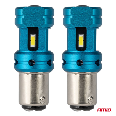 LED žárovky CANBUS 1157 BAY15D P21/5W 4SMD 1860 Bílé 12V 24V AMiO-04253