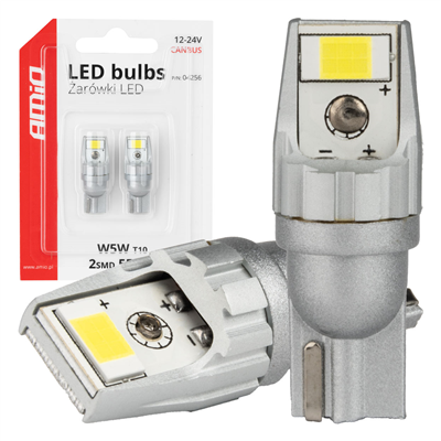 LED žárovky CANBUS T10 W5W 2SMD 3570 White 12V 24V AMiO-04256