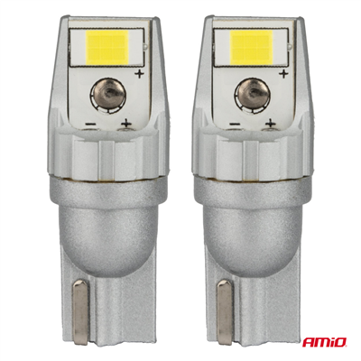 LED žárovky CANBUS T10 W5W 2SMD 3570 White 12V 24V AMiO-04256