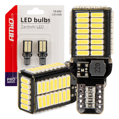 LED CANBUS BULBS PRO series T15e W16W 54x4014 SMD White 12V/24V AMIO-03724