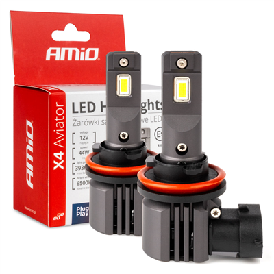 LED žárovky X4-series AVIATOR H8/H9/H11/H16 6500K max 44W AMIO-03765