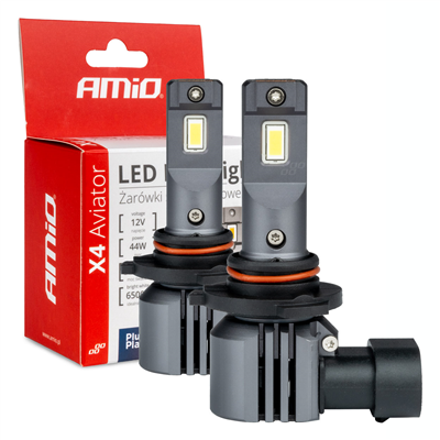 LED žárovky X4-series AVIATOR HB3 9005 HIR1 9011 H10 6500K max 44W AMIO-03766