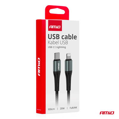 Kabel ´USB-C na Lightning 20W 100cm FullLINK AMIO-03916
