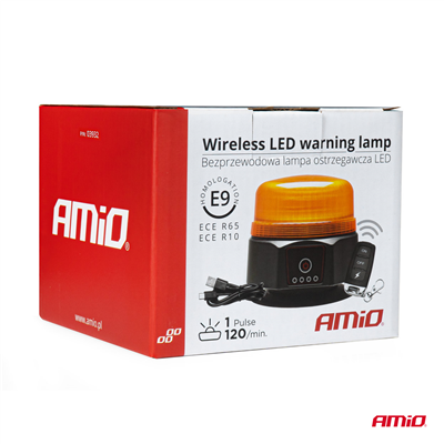 Bezdrátové výstražné světlo LED s dálkovým ovládáním R65 R10 12/24V AMIO-03932