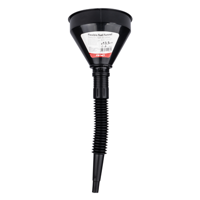 Flexibilní černý univerzální trychtýř se sítkem na kapalné palivo vodu 13,5 cm AMiO-04036