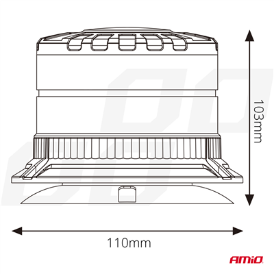 LED výstražný maják W29M 12V 24V AMiO-04110