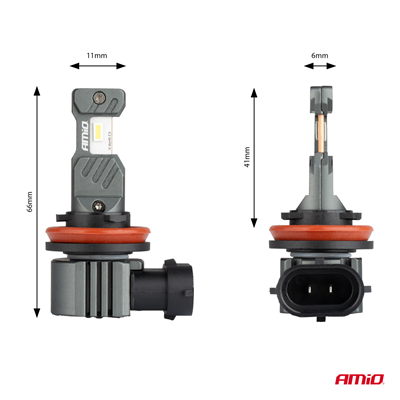 LED žárovky hlavního svícení Hybrid série H8 H9 H11 H16 6000K Canbus 60W AMIO-04116