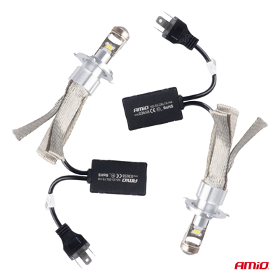 LED žárovky do auta FLEX+ série H4 čočka 12V 24V 6000K Canbus AMIO-03658