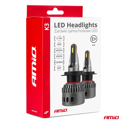 LED žárovky hlavního svícení K3 H4/H19 12V 6000K canbus AMIO-03682