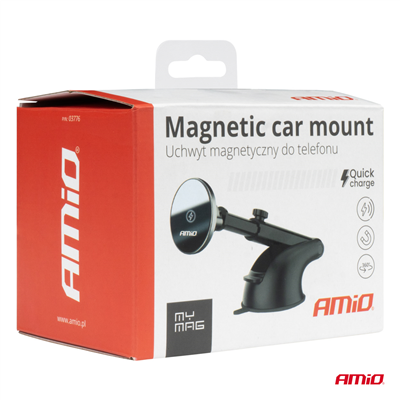 Magnetický držák telefonu s bezdrátovým indukčním nabíjením 15W AMIO-03776
